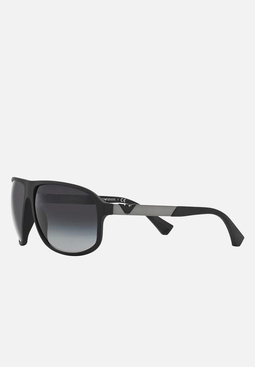 Emporio Armani - Wrap-around rectangle sunglasses - black