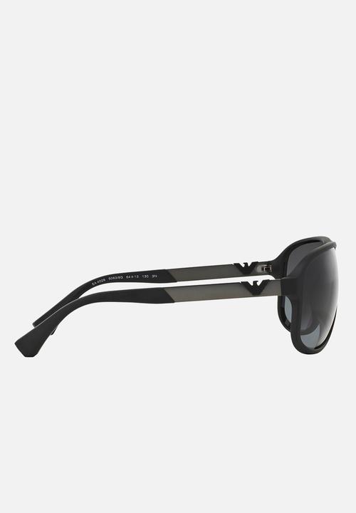 Emporio Armani - Wrap-around rectangle sunglasses - black