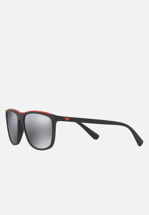 Emporio Armani - Retro sunglasses 57mm - black & red