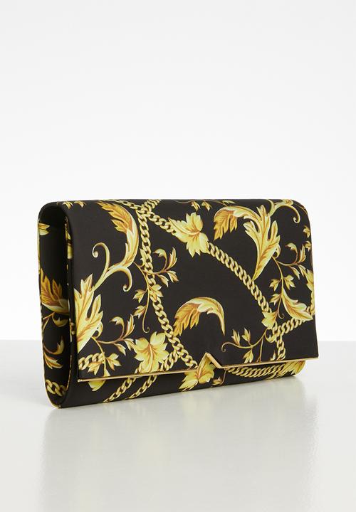 Call It Spring - Dynamite clutch bag -  black & yellow 