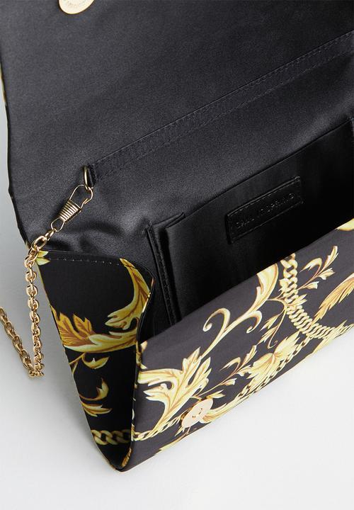 Call It Spring - Dynamite clutch bag -  black & yellow 