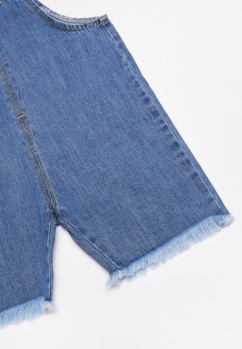 Pop Candy - Girls denim dungaree - blue