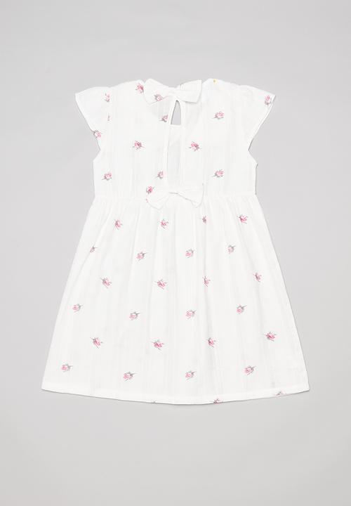 Pop Candy - Printed dress with peter pan collar - white & pink 