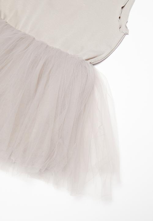 Pop Candy - Mesh combo dress - grey