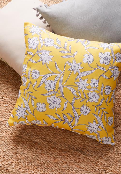 Sixth Floor - Punchy floral cushion cover - yellow