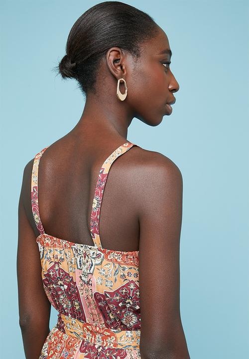 Superbalist - Printed strappy wide leg jumpsuit - multi
