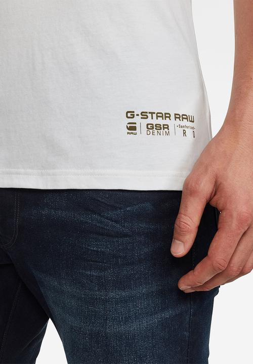 G-STAR - Graphic slim fit tee - white