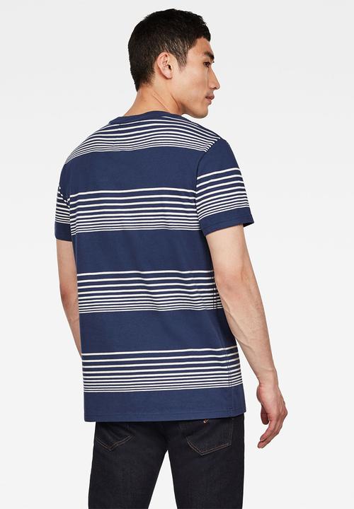 G-STAR - Loam short sleeve tee - navy & white 