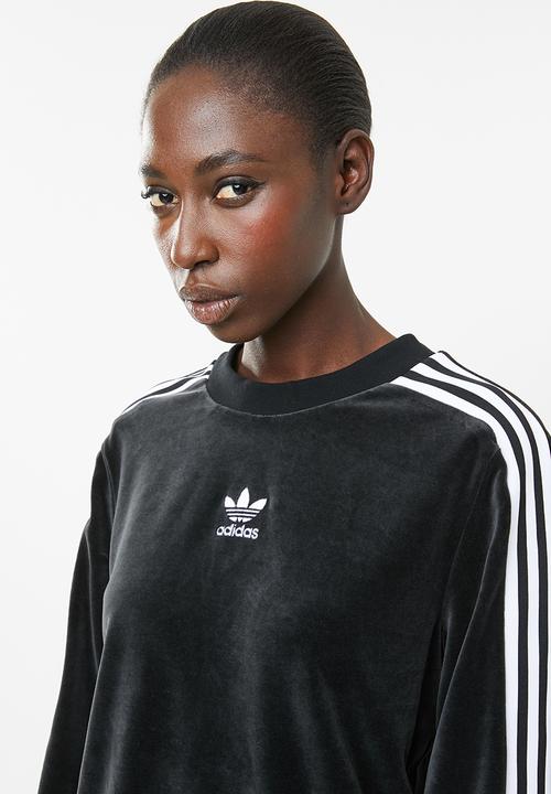 adidas Originals - Lifestyle velvet sweater - black & white