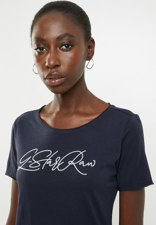 G-STAR - Graphic 22 optic slim tee - navy