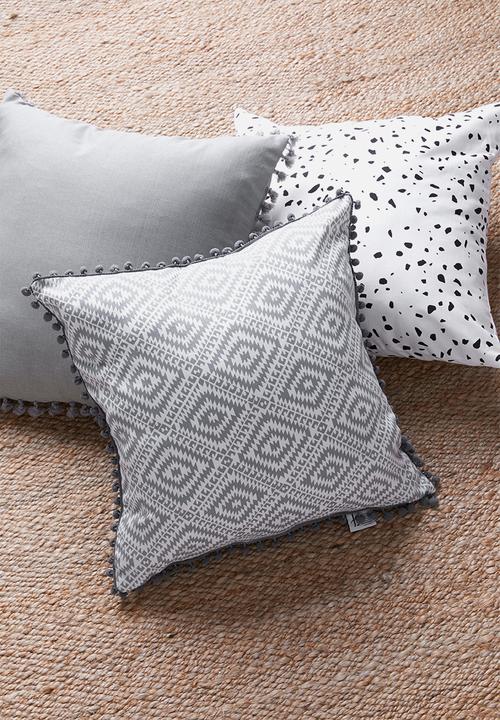 Sixth Floor - Aztec geo cushion cover - grey