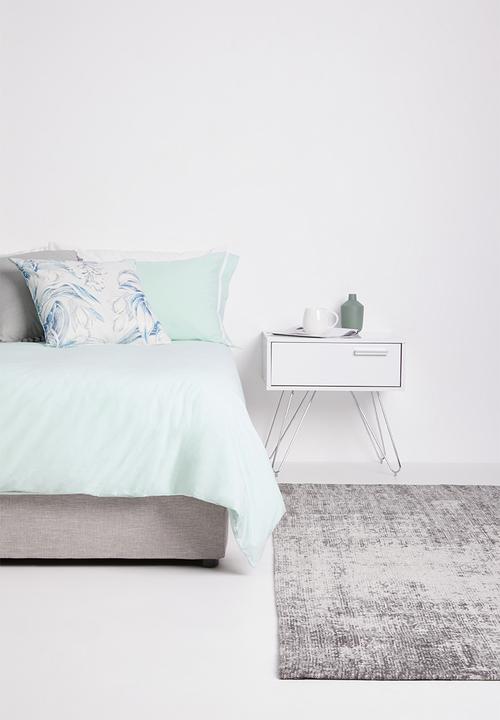 Sixth Floor - Pleat cotton duvet set - duck egg