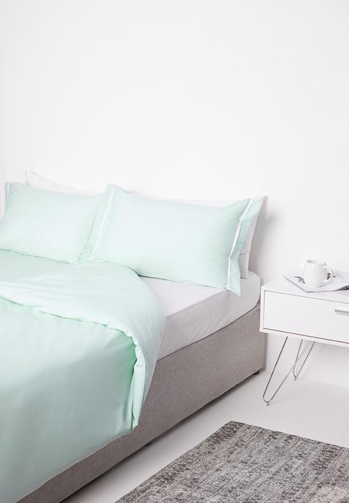 Sixth Floor - Pleat cotton duvet set - duck egg