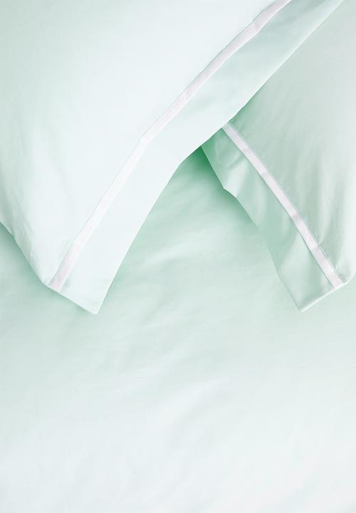 Sixth Floor - Pleat cotton duvet set - duck egg