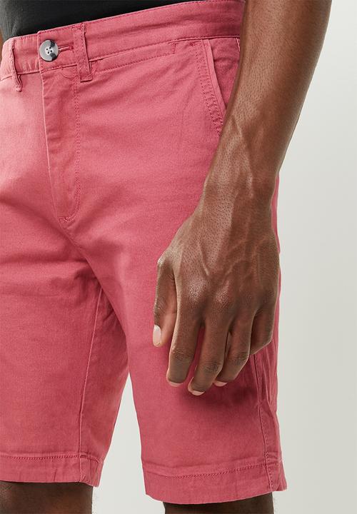 Cotton On - Washed chino short - red