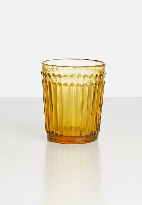 Excellent Houseware - Amber water glass set of 6 - brown