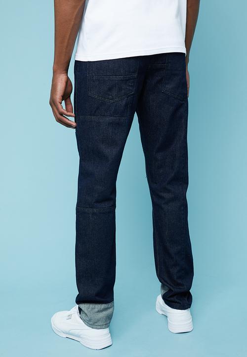 Superbalist - Regular fit tapered patchwork jeans - navy 