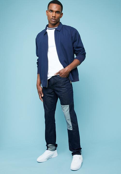 Superbalist - Regular fit tapered patchwork jeans - navy 