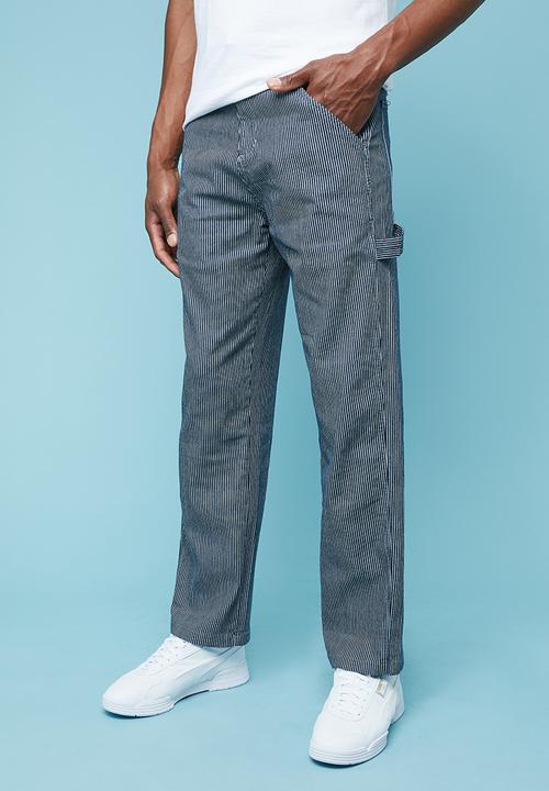 Superbalist - Tapered carpenter pants - blue & white