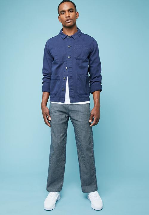 Superbalist - Tapered carpenter pants - blue & white