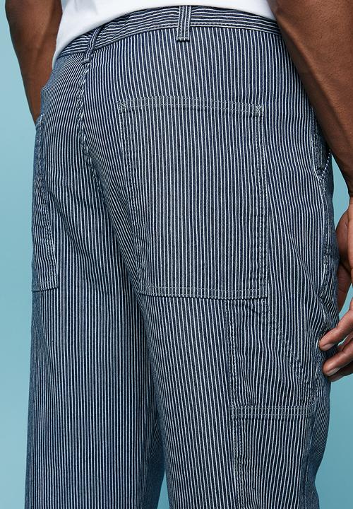Superbalist - Tapered carpenter pants - blue & white