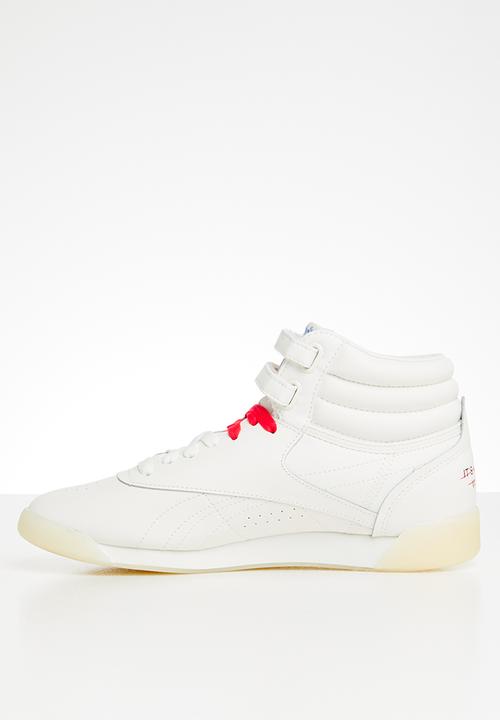 Reebok Classic - Free style hi - white/chalk/neon red