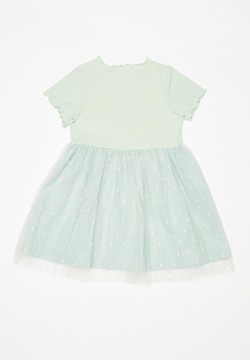 Pop Candy - Combo mesh dress - green
