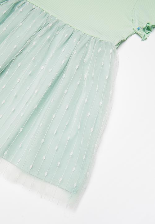 Pop Candy - Combo mesh dress - green