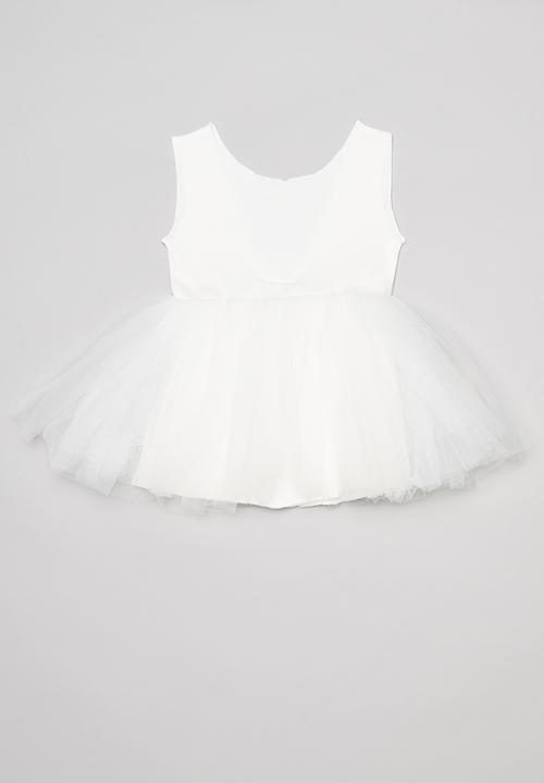 Pop Candy - Mesh combo dress - white