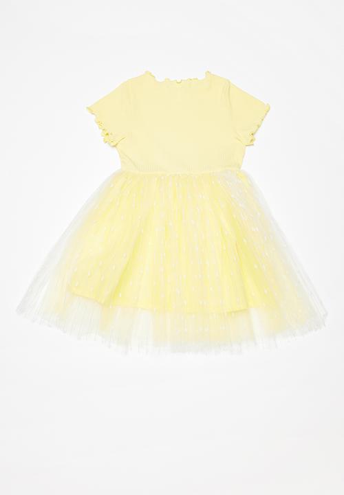 Pop Candy - Combo mesh dress - yellow