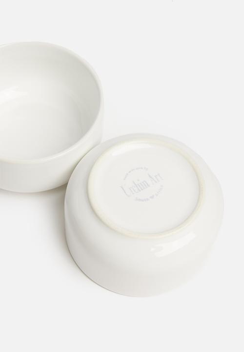 Urchin Art - Kari snack bowl set of 3 - white