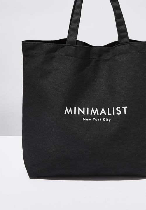 Cotton On - Minimalist washed tote - black
