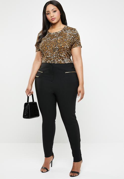 New Look - Three zip trouser - black