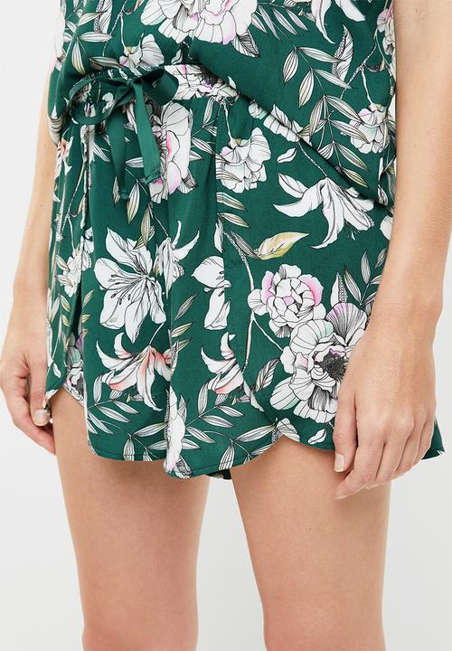 Superbalist - Printed sleep cami & shorts set - green