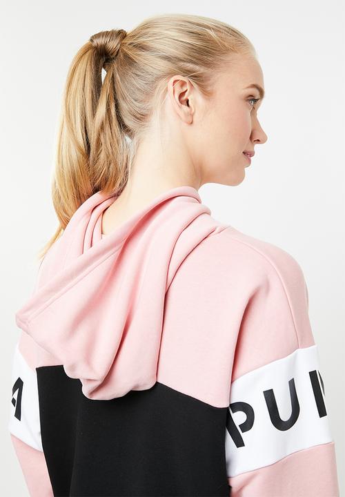PUMA - Colour block hoodie - pink & black