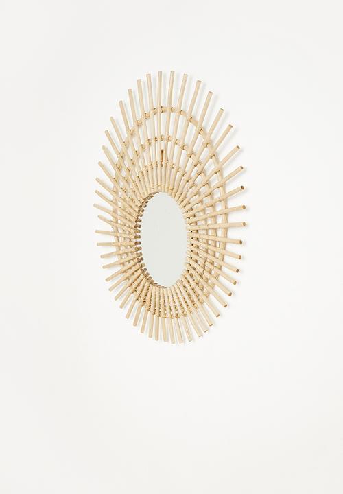 Sixth Floor - Oval web rattan mirror - natural