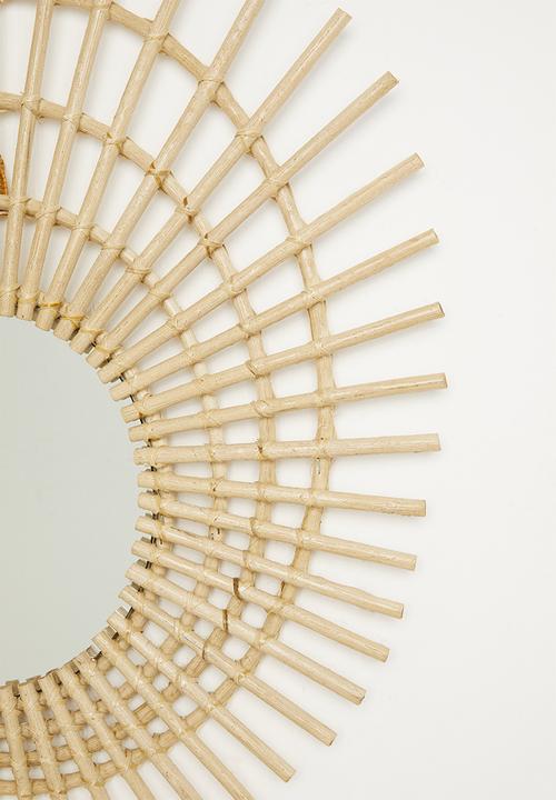 Sixth Floor - Oval web rattan mirror - natural