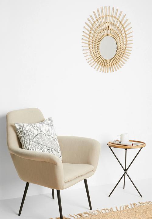 Sixth Floor - Oval web rattan mirror - natural