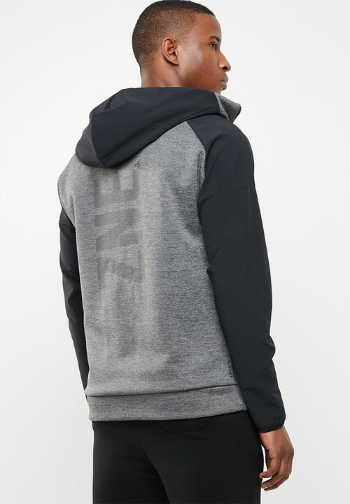 adidas Performance - ZNE hooded hybrid sweatshirt - black & grey