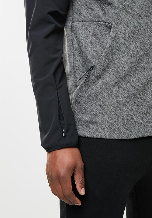 adidas Performance - ZNE hooded hybrid sweatshirt - black & grey