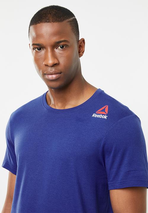 Reebok - Elements stacked short sleeve logo tee - blue