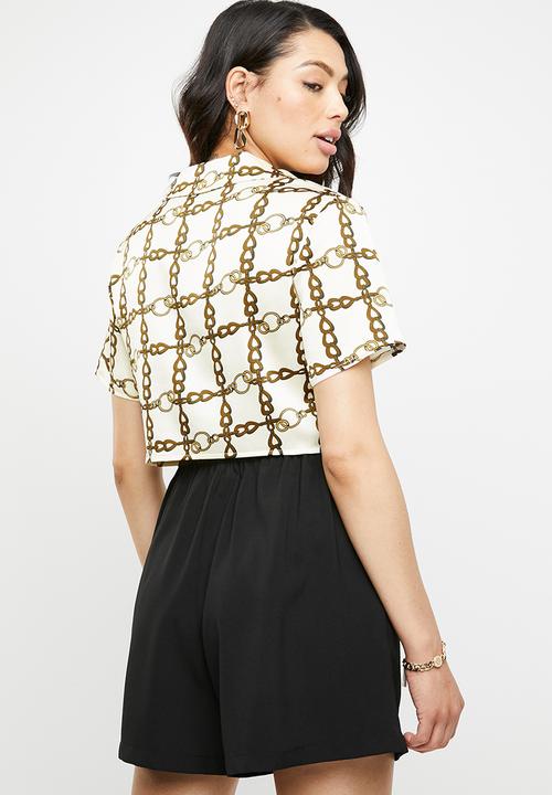 Missguided - Chain print short sleeve shirt - multi