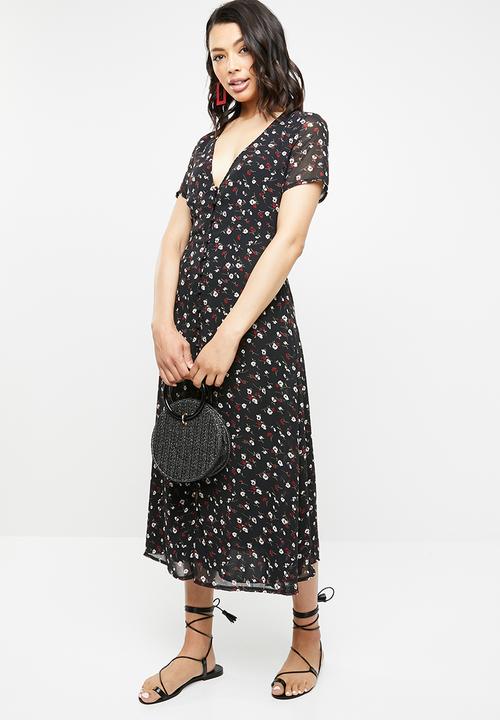 Missguided - Floral button front maxi dress - multi