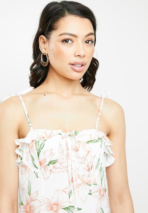 Missguided - Floral cami bust cup midi dress - multi