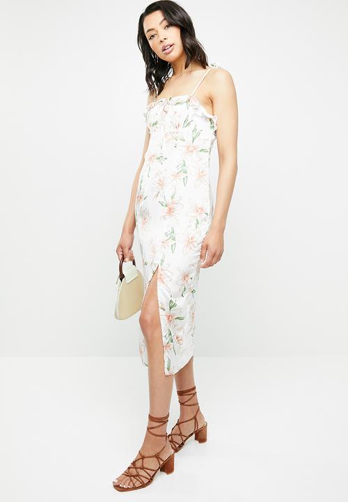Missguided - Floral cami bust cup midi dress - multi