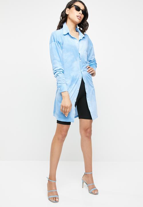 Missguided - Tie dye jersey shirt dress - blue