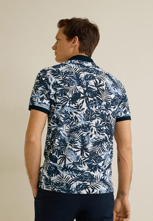 MANGO - Tropyd polo - blue & white