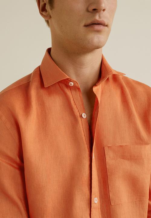 MANGO - Durban shirt - orange