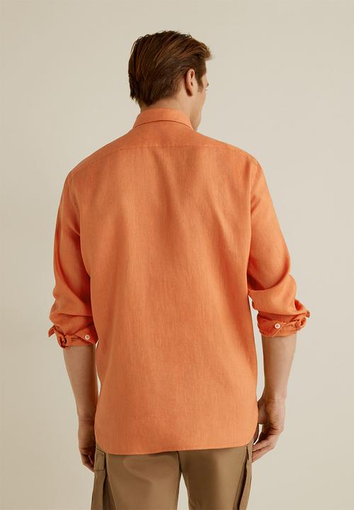 MANGO - Durban shirt - orange