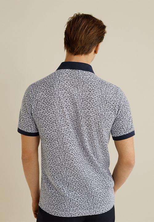 MANGO - Tropy polo - white & navy 